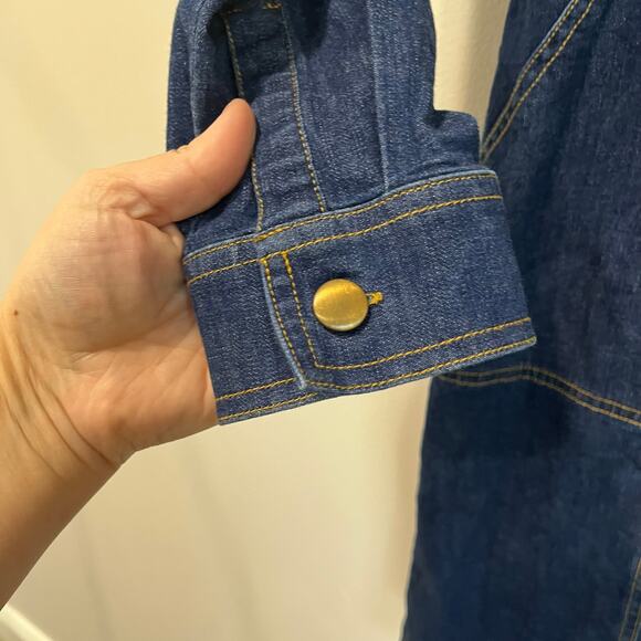 Untuckit For Her Denim Long Sleeve Shirt Career Professional Dress Size 10 - Picture 5 of 7